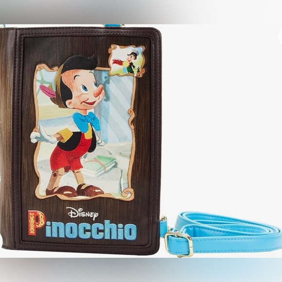 NWT-Loungefly Disney’s Pinocchio Classic book crossbody bag - Picture 1 of 8